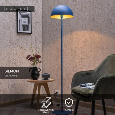 Lucide SIEMON - Stehlampe - Ø 35 cm - 1xE27 - Blau
